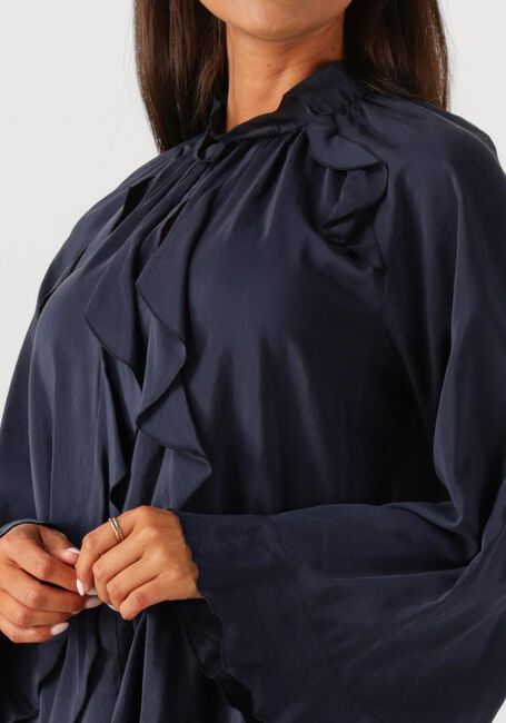 SUMMUM TOP RUFFLES COTTON VISCOSE Blouses Bleu foncé - large