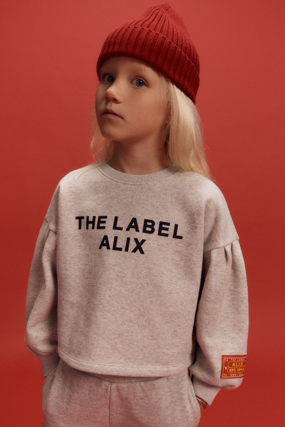 ALIX MINI Pull KNITTED STRASS LOGO SWEATER Gris clair - large