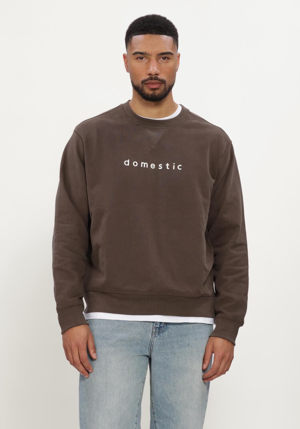 SELECTED MEN Chandail SLMDOMESTIC RELAXAXEL LS CREW NECK SWEAT en marron - large