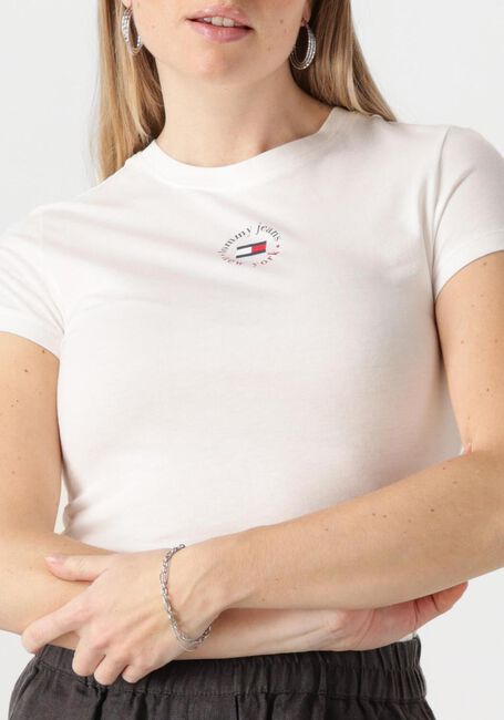 TOMMY JEANS T-shirt TJW SLIM ESSENTIAL LOGO 2 TEE en blanc - large
