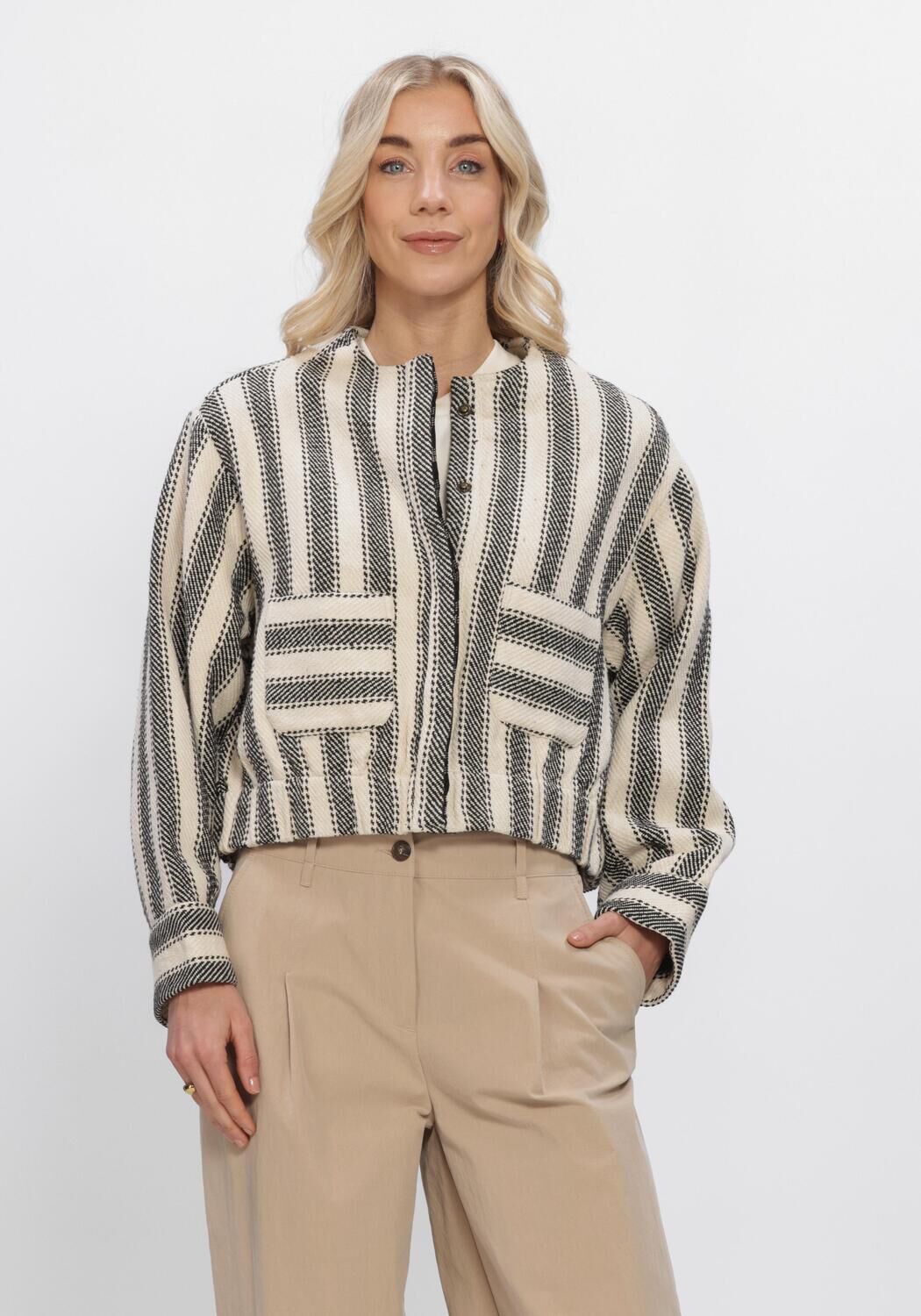 Zwarte SUMMUM Jassen JACKET STRIPE - large