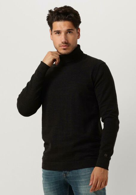 CAST IRON Col roulé TURTLENECK COTTON HEATHER PLATED en noir - large