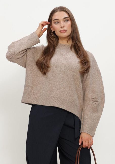 Beige SUMMUM Trui BOXY SWEATER WOOL ELASTANE BLEND KNIT - large