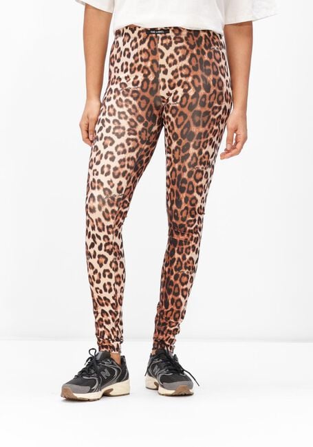 Bruine ALIX THE LABEL Broeken/jumpsuits LADIES KNITTED LEOPARD LEGGING - large