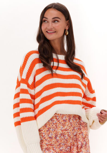 Oranje NEO NOIR Trui DAKOTA STRIPE KNIT BLOUSE - large