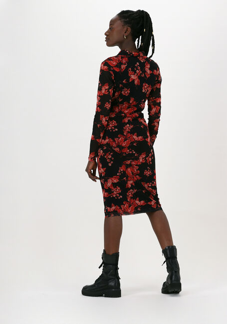 Zwarte JANSEN AMSTERDAM Midi jurk DRESS BUTTON - large