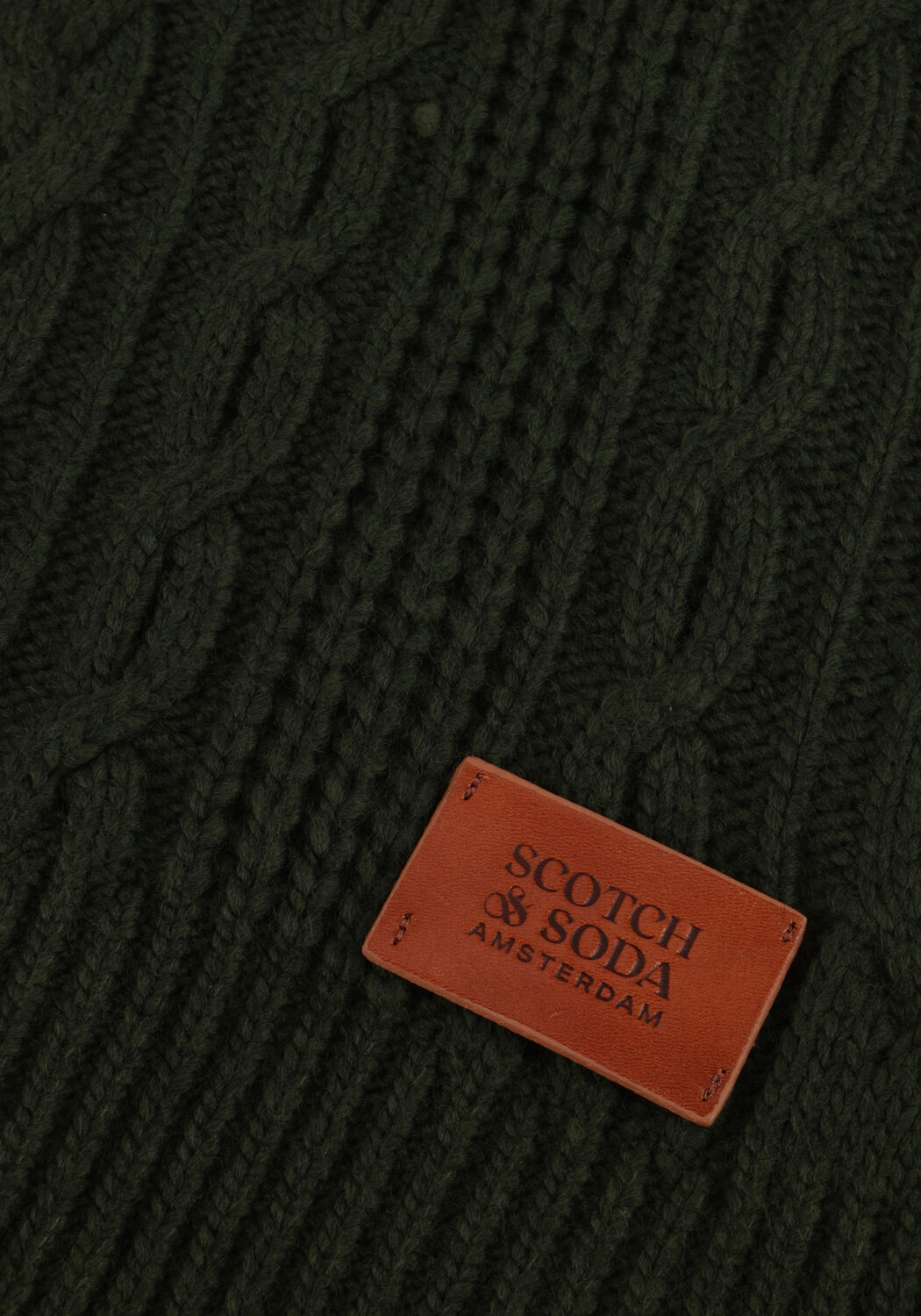 SCOTCH & SODA Pull WOOL-BLEND STRUCTURE KNIT SWEATER KABEL en vert - large