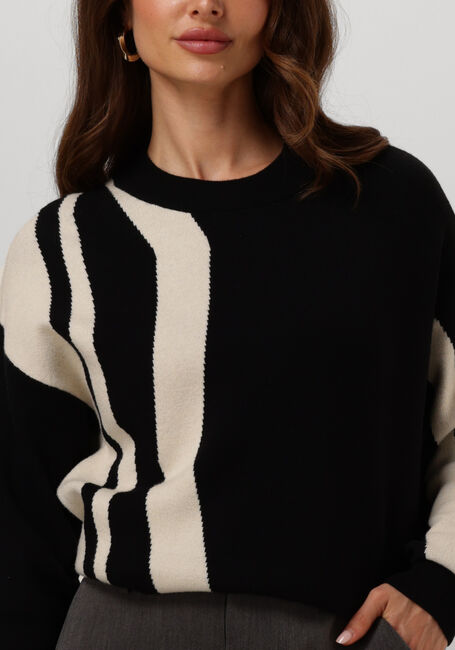 Zwarte OBJECT Trui OBJRAY LO L/S KNIT PULLOVER AOP - large