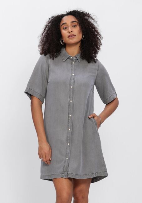 OBJECT Mini robe OBJFRAMA 2/4 RE DENIM DRESS en gris - large
