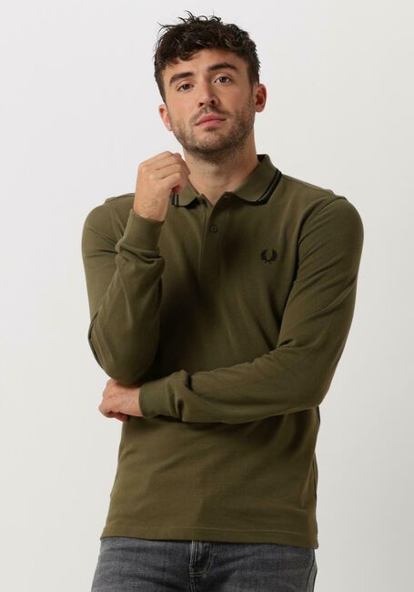 FRED PERRY Polo LS TWIN TIPPED SHIRT en vert - large