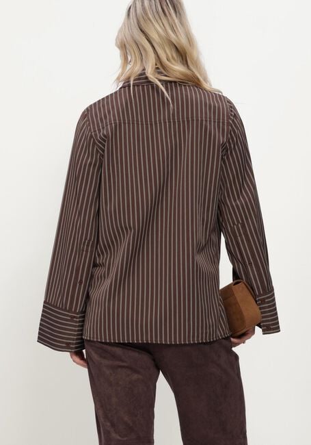 SIMPLE WV-COTT-PL-PIN-26-3 Blouses en marron - large