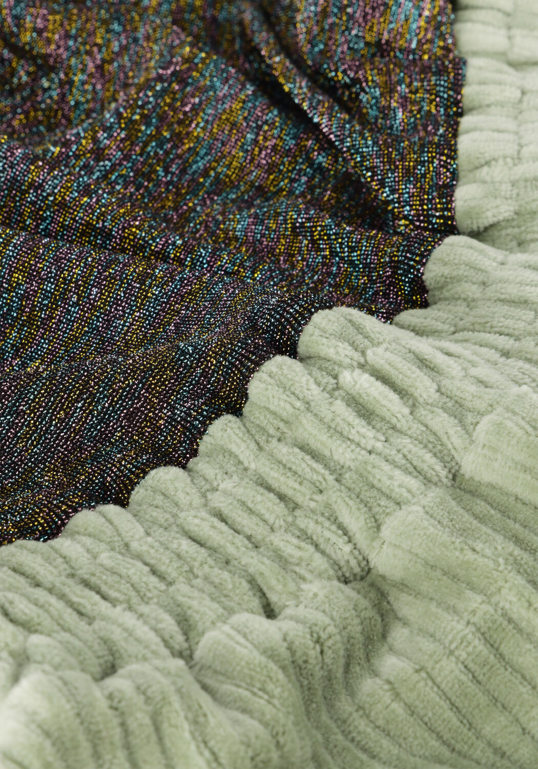 LIKE FLO Mini robe RIB VELOURS DRESS en vert - large