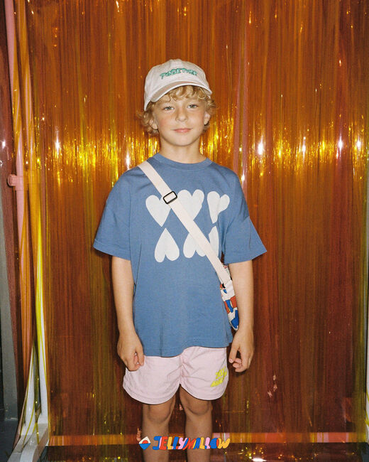 Jelly Mallow T-shirt HEART T-SHIRT en bleu - large