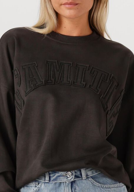 Donkergrijze HAUTE L'AMITIÉ Sweater L'AMITIÉ APPLICATION SWEATER - large