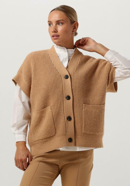 RUBY TUESDAY Gilet VLINN SLEEVELESS CARDIGAN W PACHED POCKETS en camel - large