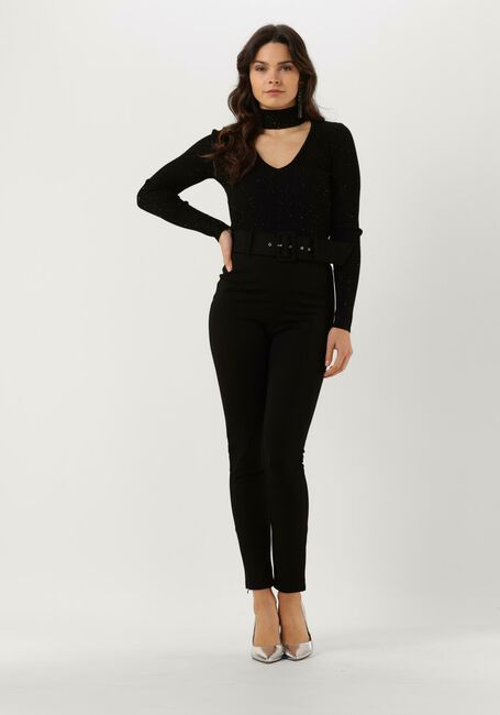 GUESS Longsleeves LS MICRO SEQUIN RIB LEA SWTR en noir - large