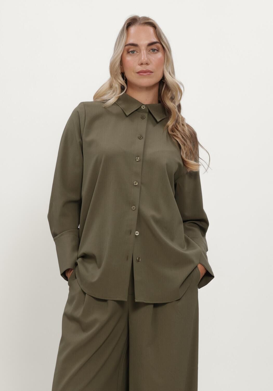 Groene MY ESSENTIAL WARDROBE Top MWHACE VITTA SHIRT - large