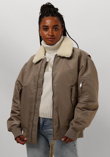 CALVIN KLEIN Jack AVIATOR SHERPA JACKET en beige - large