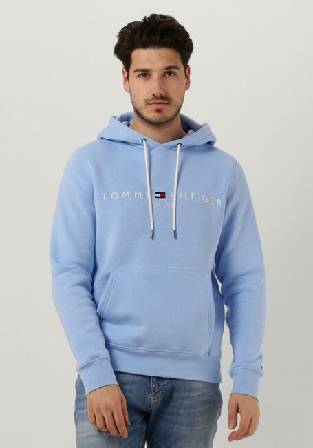 Lichtblauwe TOMMY HILFIGER Sweater TOMMY LOGO HOODIE - large