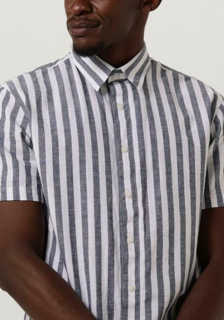 Donkerblauwe SELECTED HOMME Casual overhemd SLHSLIMNEW-LINEN SHIRTS SS CLASSIC W - large