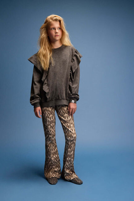 ALIX MINI Pantalon évasé ANIMAL FLARED PANTS en marron - large