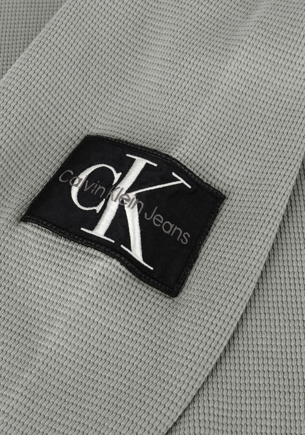 Groene CALVIN KLEIN Trui WASHED BADGE WAFFLE - large