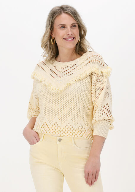 SUMMUM Pull FRINGE SWEATER COTTON ACRYLIC  en jaune - large