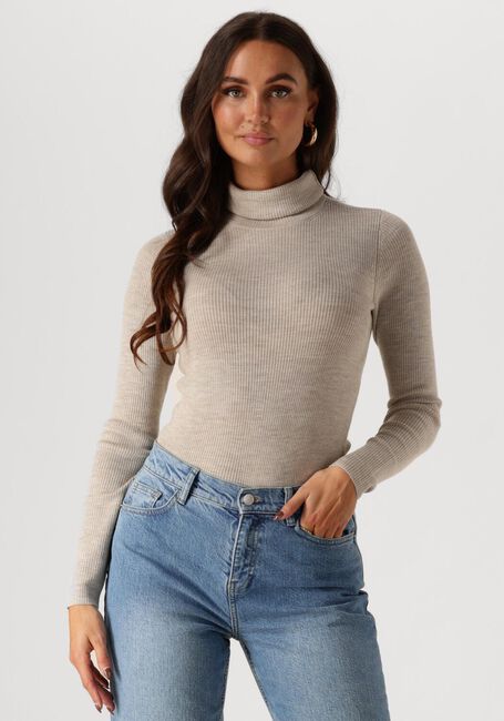 MSCH COPENHAGEN Col roulé MSCHRIGMOR AVALINA RIB R PULLOVER en beige - large
