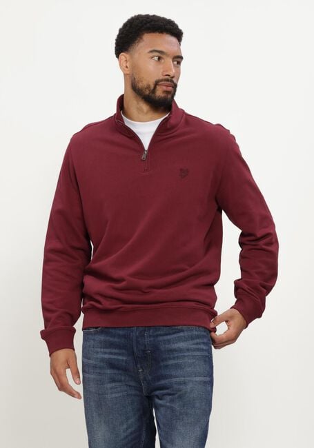 LYLE & SCOTT Pull SUPERFINE QUARTER ZIP SWEATSHIRT Bordeaux - large