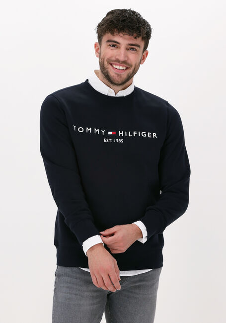 Donkerblauwe TOMMY HILFIGER Sweater TOMMY LOGO SWEATSHIRT - large