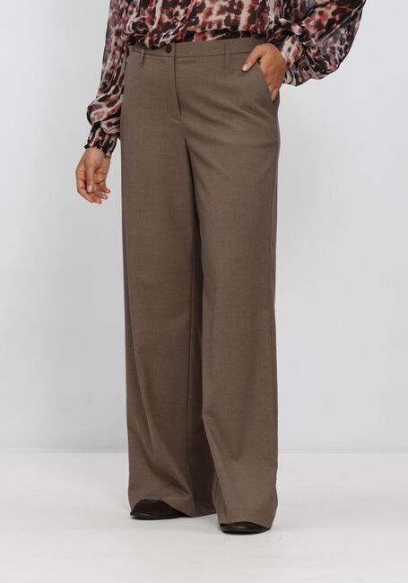 Bruine SUMMUM Wijde broek TROUSERS WIDE LEG TWILL - large