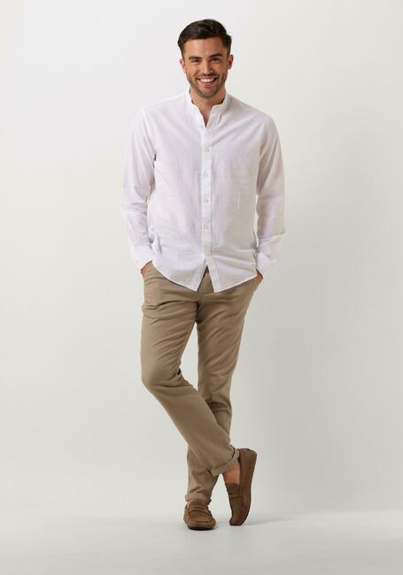 SELECTED HOMME Chemise décontracté SLHREGNEW-LINEN SHIRT LS BAND en blanc - large