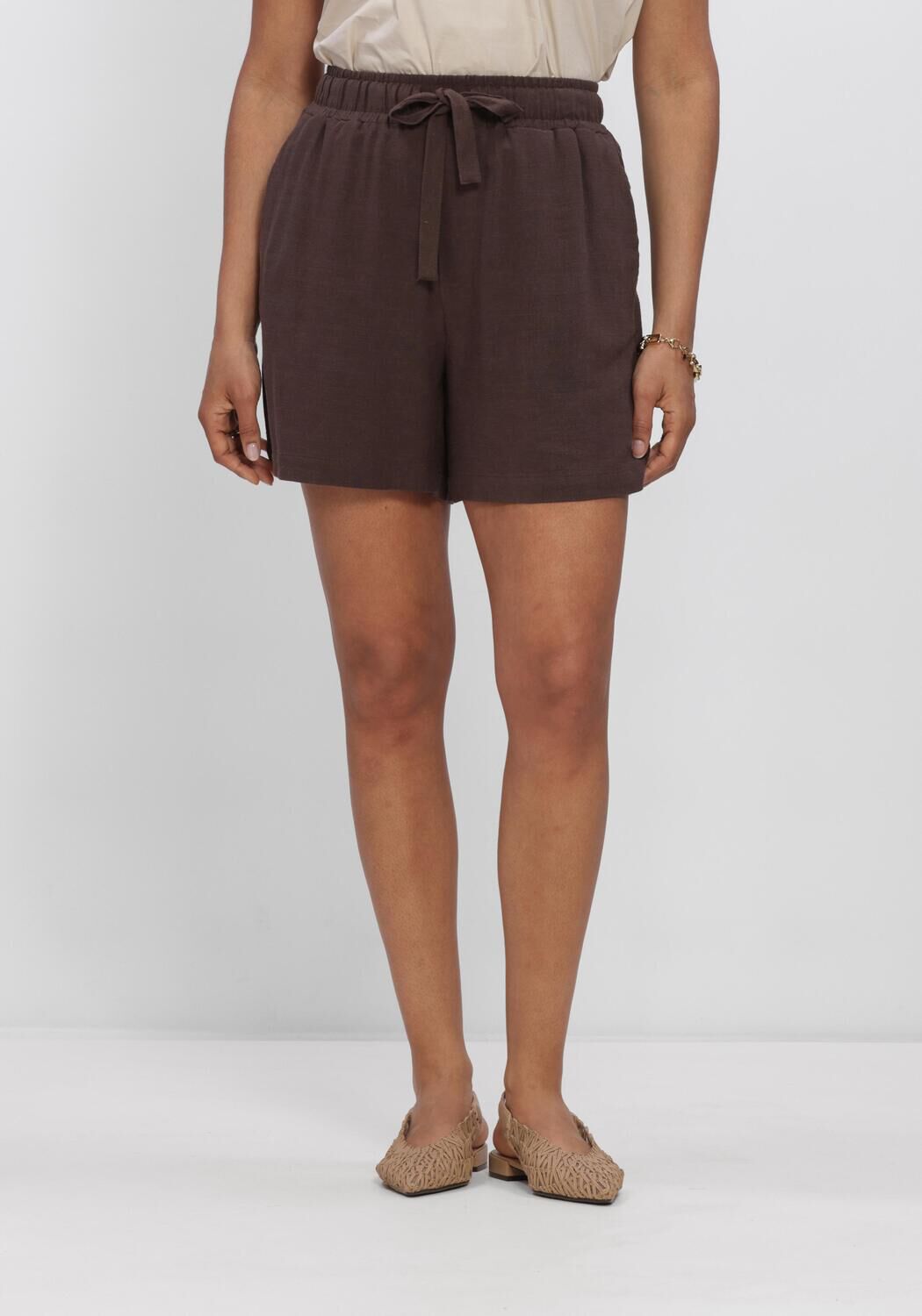 Bruine OBJECT Korte broek OBJSANNE HW WIDE SHORTS - large