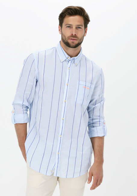 Blauwe SCOTCH & SODA Casual overhemd REGULAR FIT - YARN DYED COTTON-LINEN BLEND SHIRT - large