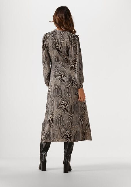 Zwarte NEO NOIR Midi jurk ISOABEL FLOATING WAVE DRESS - large