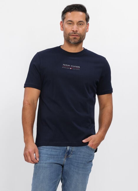 TOMMY HILFIGER T-shirt BRAND LOVE LOCKUP TEE Bleu fonc&eacute; - large