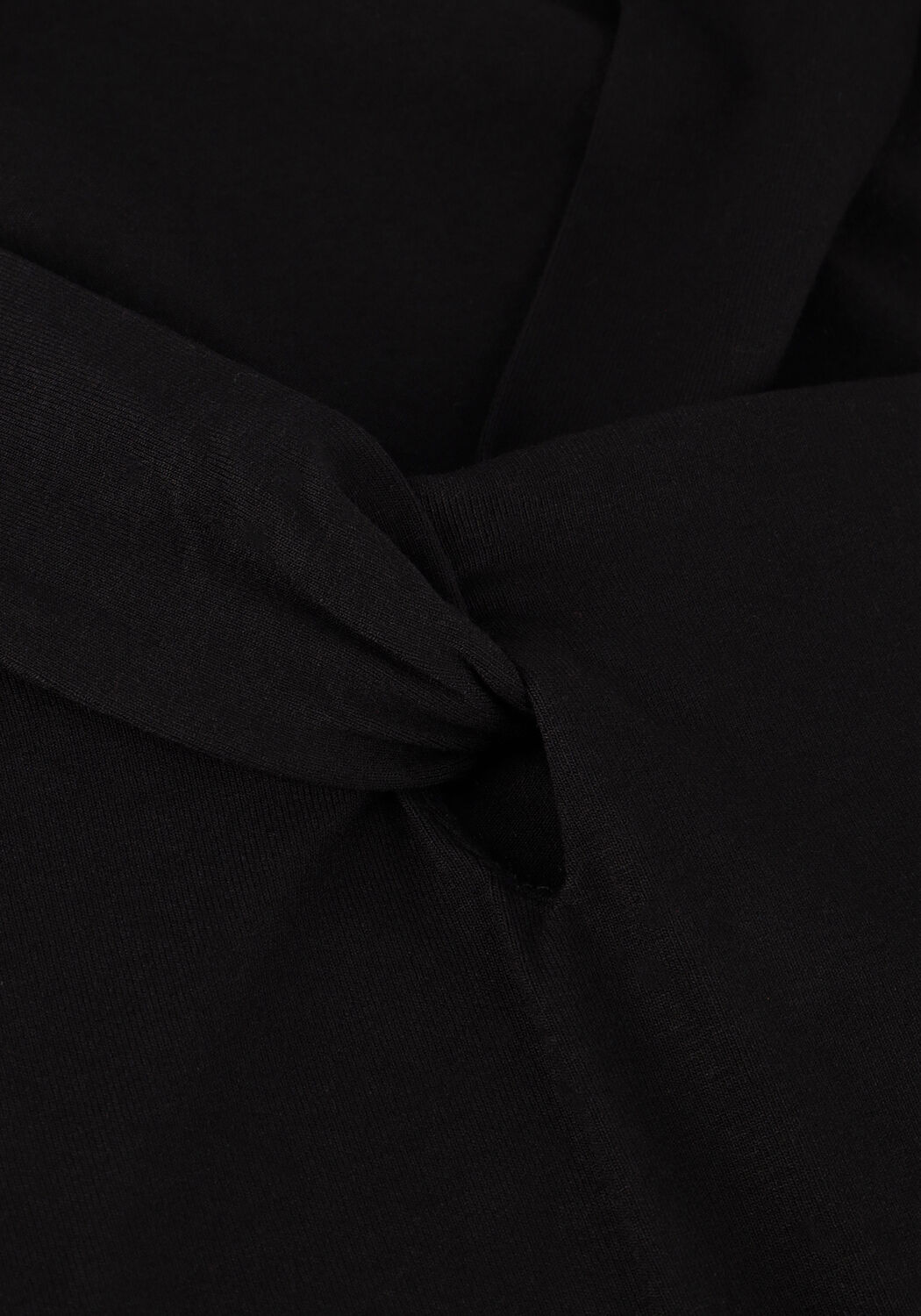 JANSEN AMSTERDAM Haut V130 JERSEY UNI TOP 3/4 SLEEVE KNOTDETAIL AT NECKLINE en noir - large