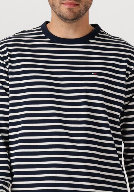 TOMMY JEANS TJM REG SFLAG BRETON STRIPE LS Polos & T-Shirts en bleu - large