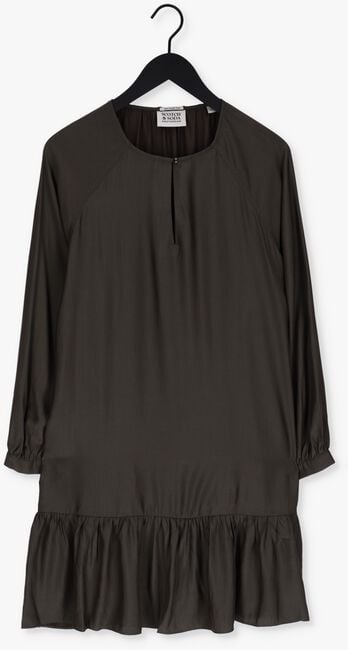 SCOTCH & SODA Mini robe EASY FIT LONG SLEEVE DRESS WITH SMOCK DETAILS Anthracite - large