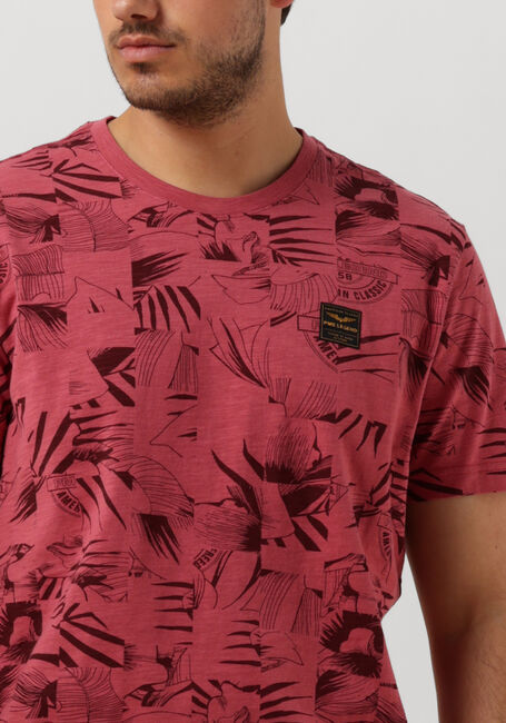 Roze PME LEGEND T-shirt SHORT SLEEVE R-NECK SLUB JERSEY AOP - large