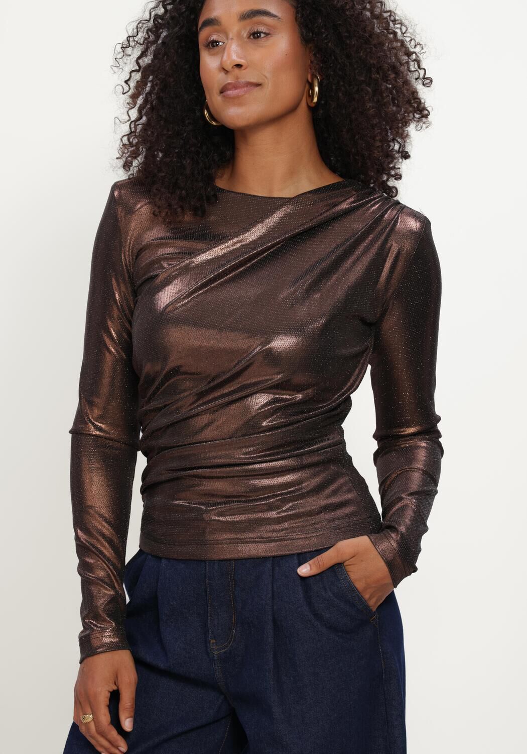 STUDIO AMAYA Haut PARTY TOP en bronze - large