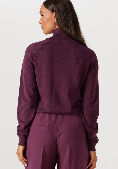 SUMMUM Pull TURTLE NECK SWEATER SOFT VISCOSE POLYAMIDE LUREX KNIT Bordeaux - large