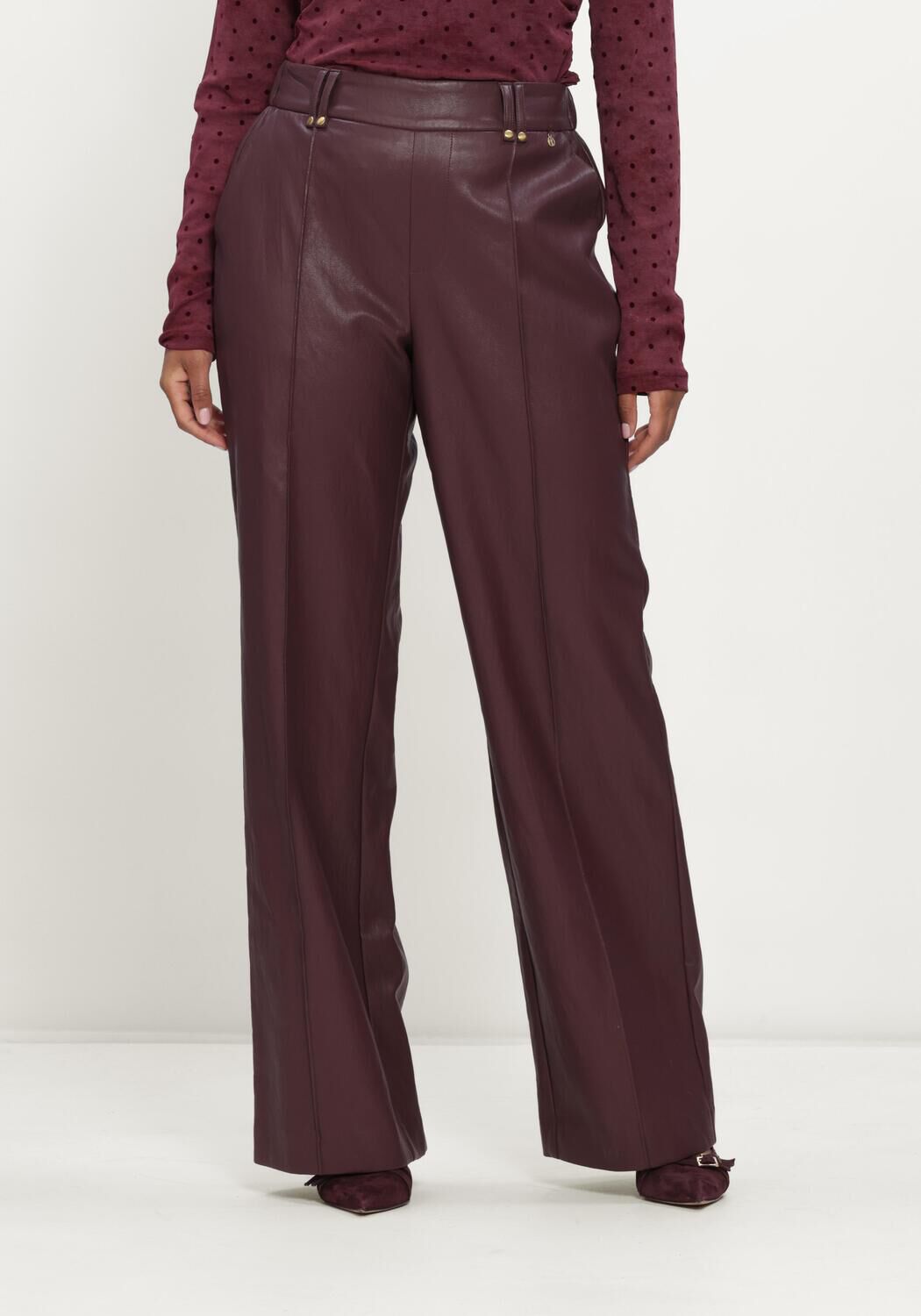 Rode NUKUS Broeken/jumpsuits JILL PANTS PU - large