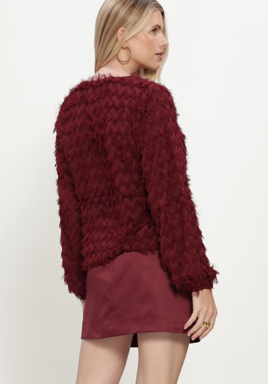 Bordeaux SELECTED WOMEN Trui SLWMYLA LS RELAXED TOP - large