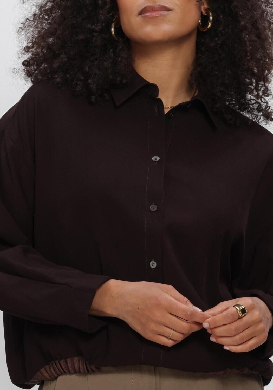 Bruine SUMMUM  BLOUSE VISCOSE TWILL - large