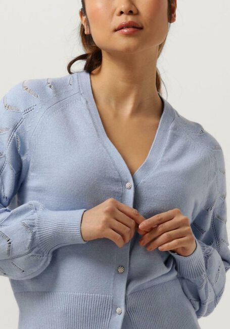 Lichtblauwe OBJECT Vest OBJEVA L/S KNIT CARDIGAN - large