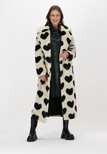 Beige IBANA Faux fur jas CLAIRE HEARTS - large