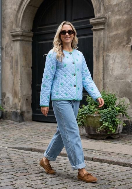 Lichtblauwe YDENCE Gewatteerde jas JACKET ROBYLIN - large