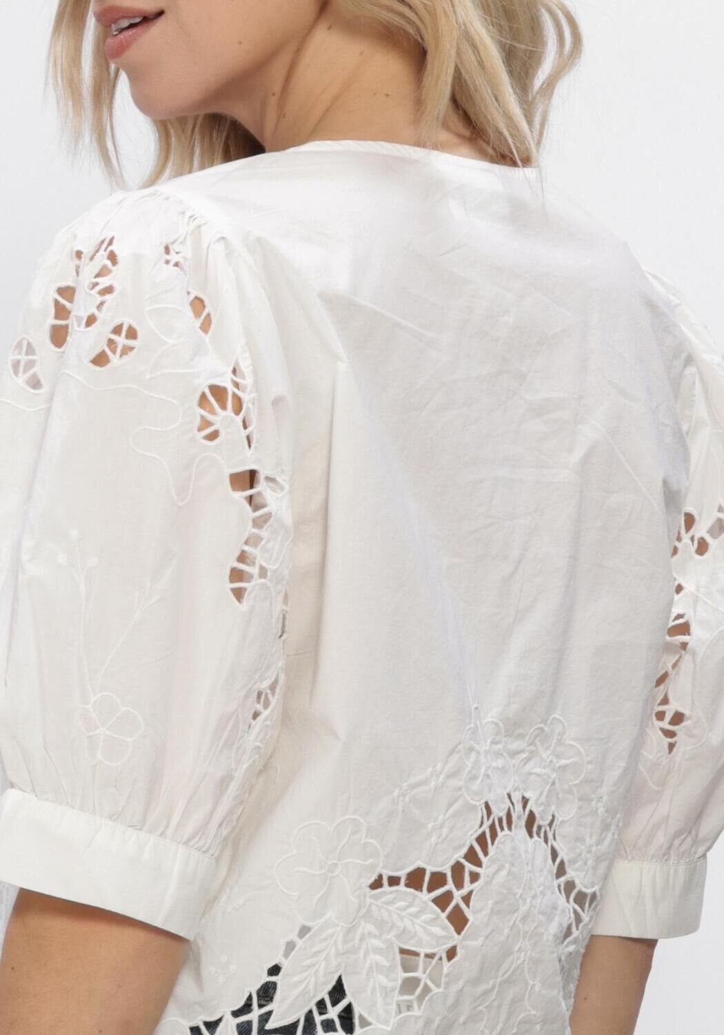 Witte ROUGE EDIT Tops & T-shirts ROUSCARLET 2/4 O-NECK TOP - large