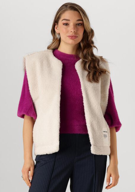 COLOURFUL REBEL Gilet YONI REBEL TEDDY GILET Écru - large